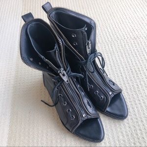 Alexander Wang Black Mirte Open Toe Zip Boots